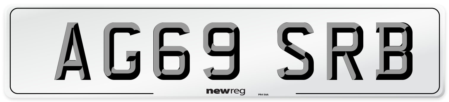 AG69 SRB Number Plate from New Reg